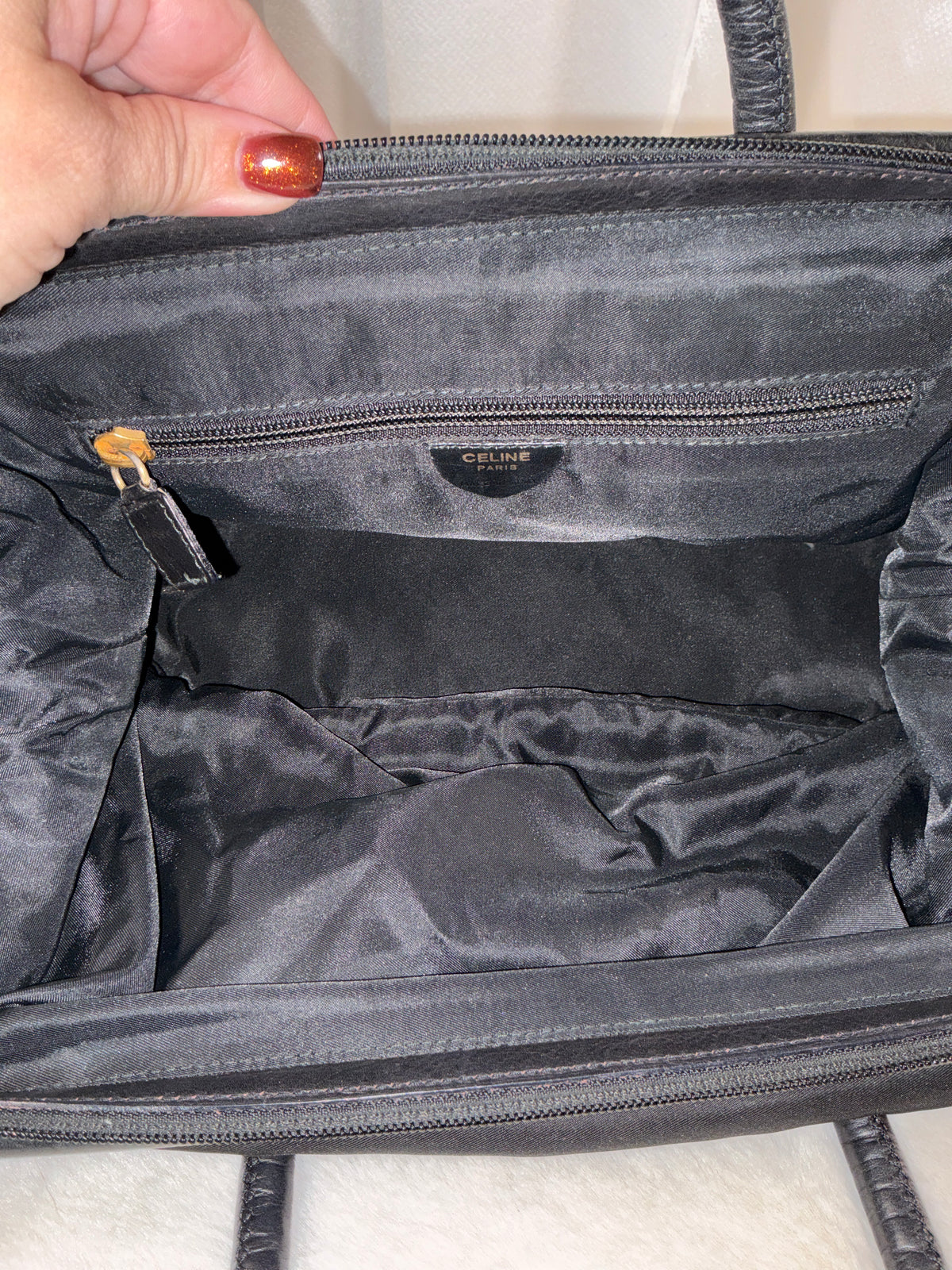 Celine Vintage Black Nylon Satchel