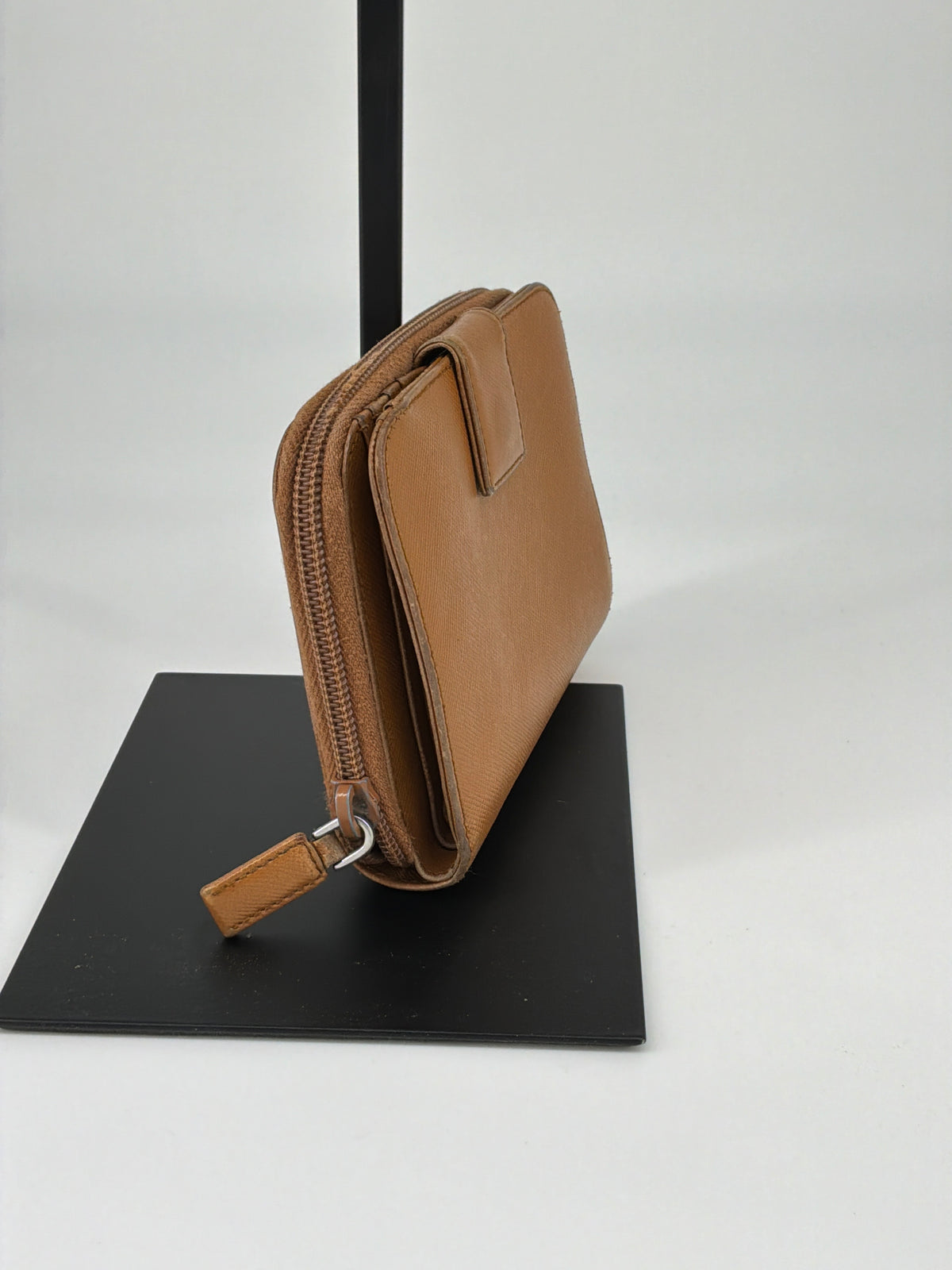Prada Zip-Around Compact Wallet – Vintage Saffiano Leather