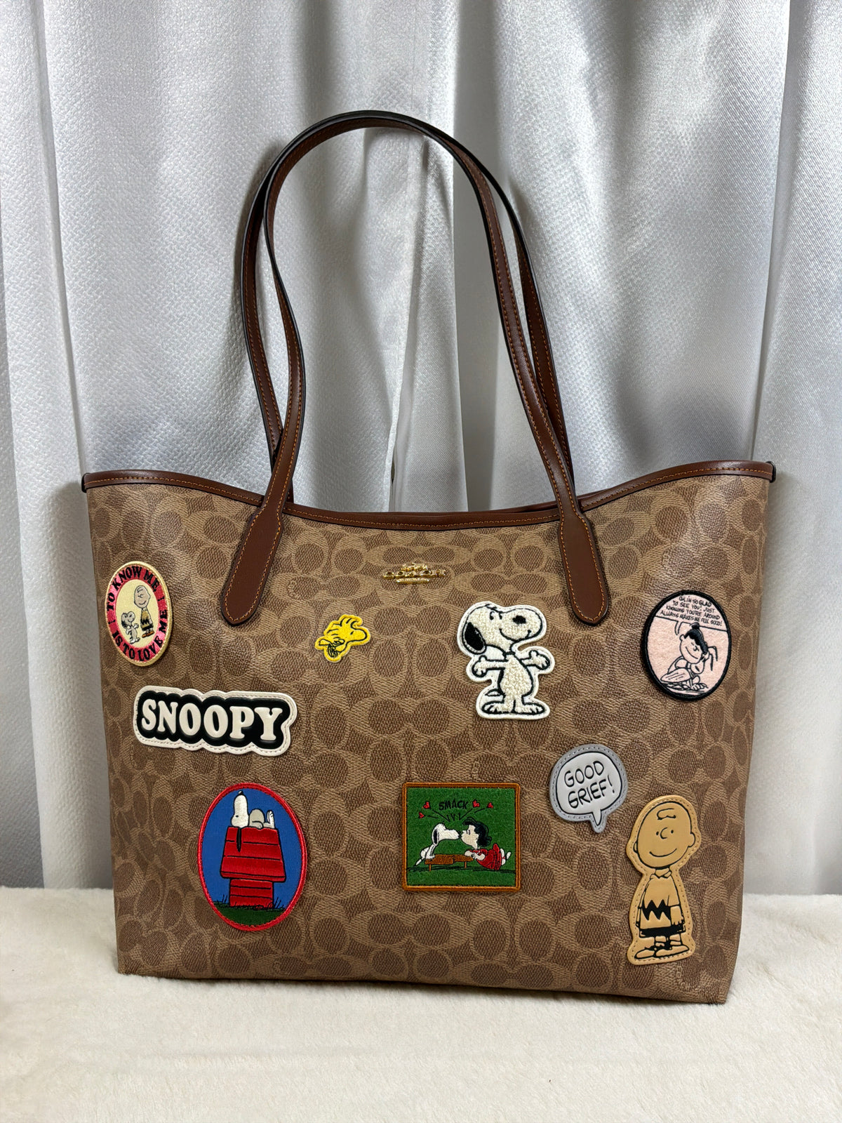 Coach x Peanuts Signature Canvas Snoopy City Tote - Discontinued Limited Edition