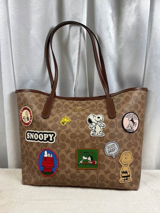 Coach x Peanuts Signature Canvas Snoopy City Tote - Discontinued Limited Edition