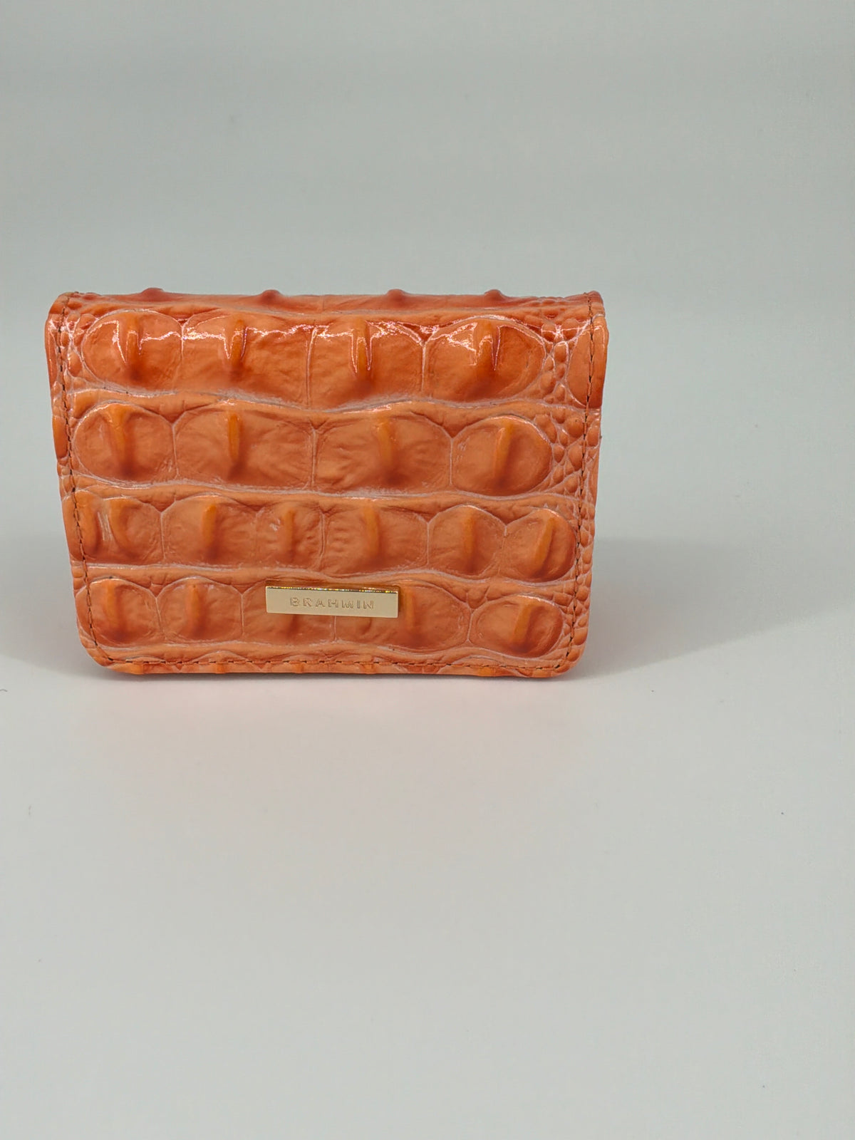 Brahmin Melbourne Croc-Embossed Leather Crossbody Bag & Wallet Bundle – Solar Orange