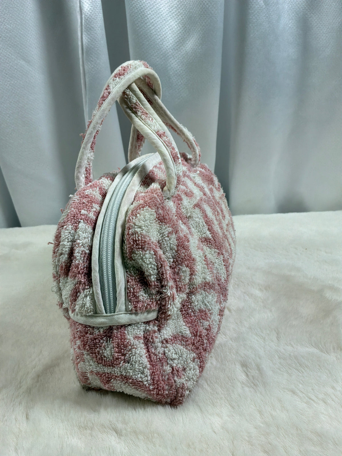 Christian Dior Pink Trotter Monogram Terry Cloth Bowler Bag