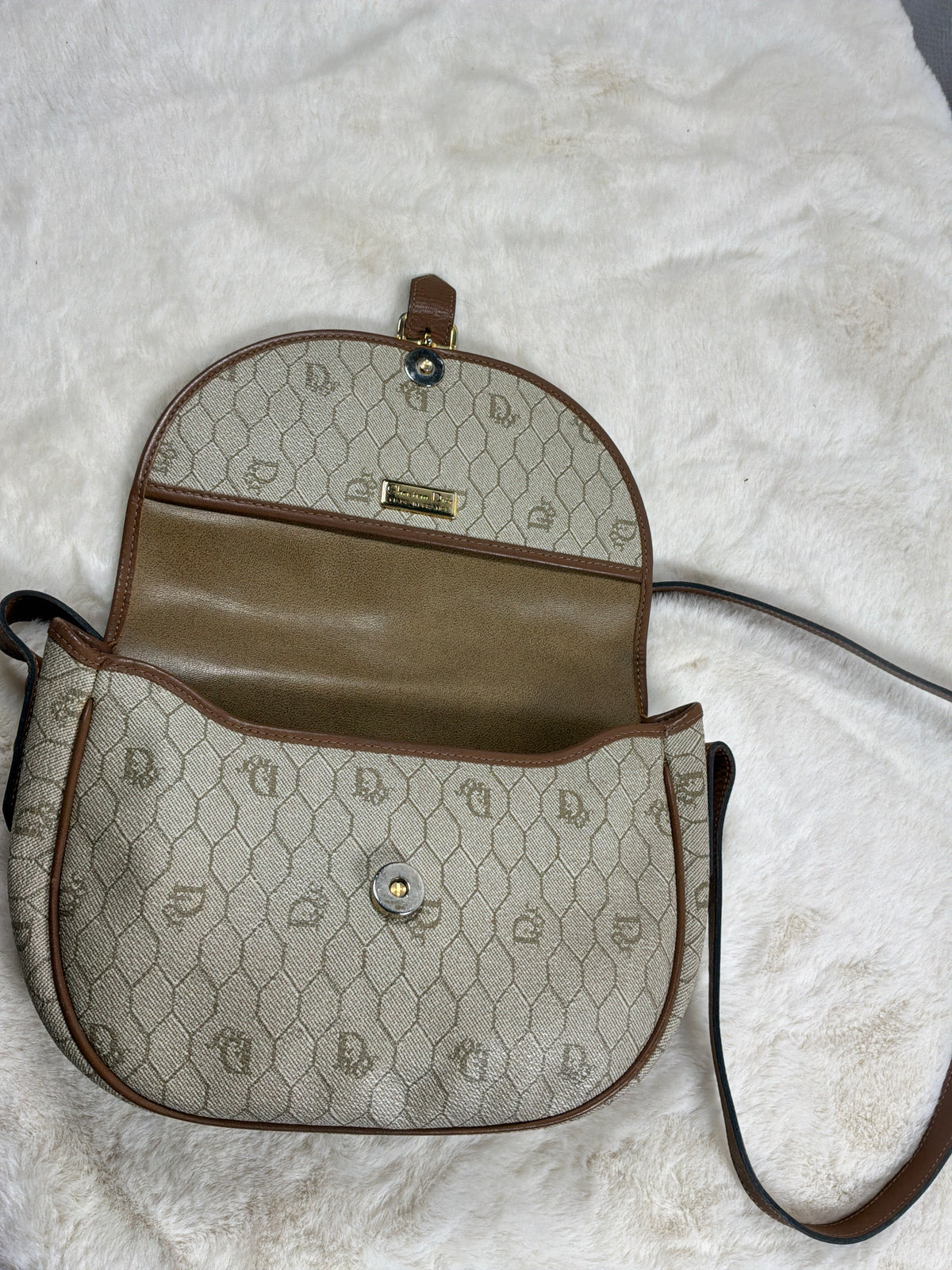 Christian Dior Vintage Honeycomb Crossbody Bag.