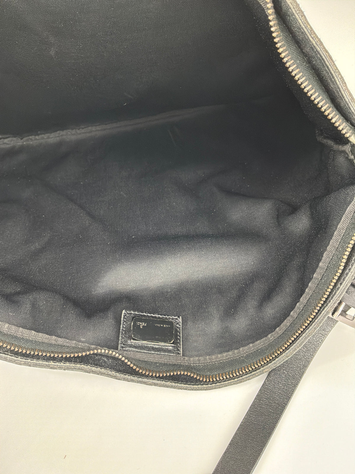 Fendi FF Zucca Shoulder Tote Bag – Vintage Black Canvas, 1990s