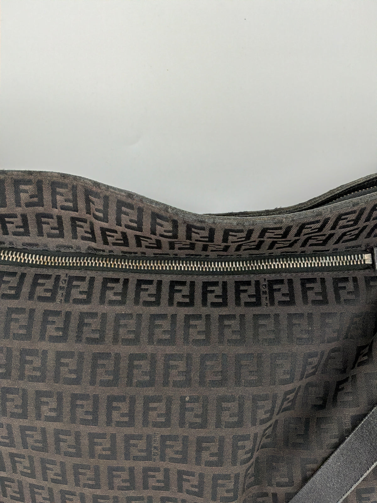 Fendi FF Zucca Shoulder Tote Bag – Vintage Black Canvas, 1990s