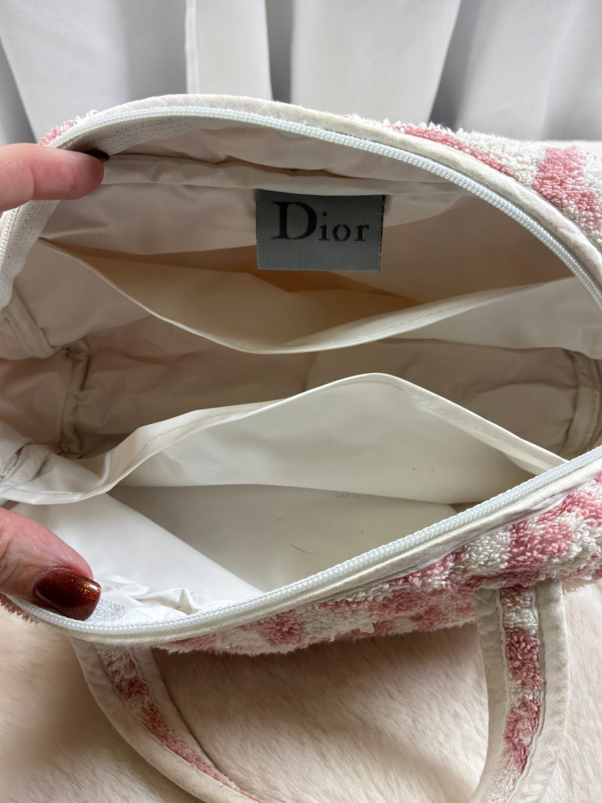 Christian Dior Pink Trotter Monogram Terry Cloth Bowler Bag