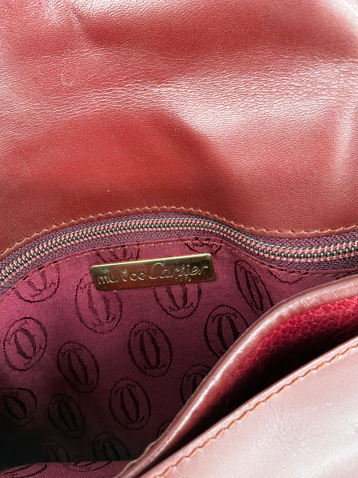 Must de Cartier Crossbody Bag – Vintage Bordeaux Leather, 1980s