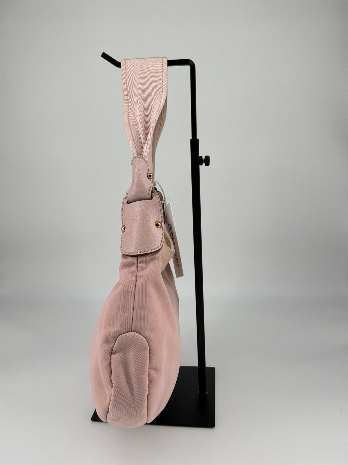 Salvatore Ferragamo Pleated Bow Hobo Shoulder Bag – Pink Nylon