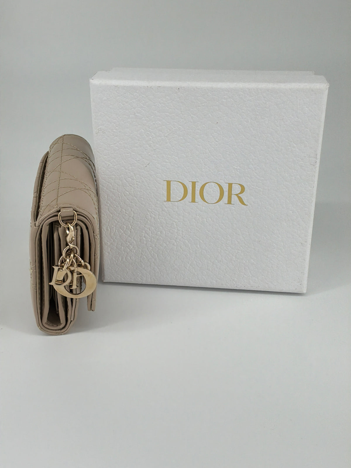 Christian Dior Lady Dior Voyageur Zipped Coin Purse – Beige Cannage Lambskin