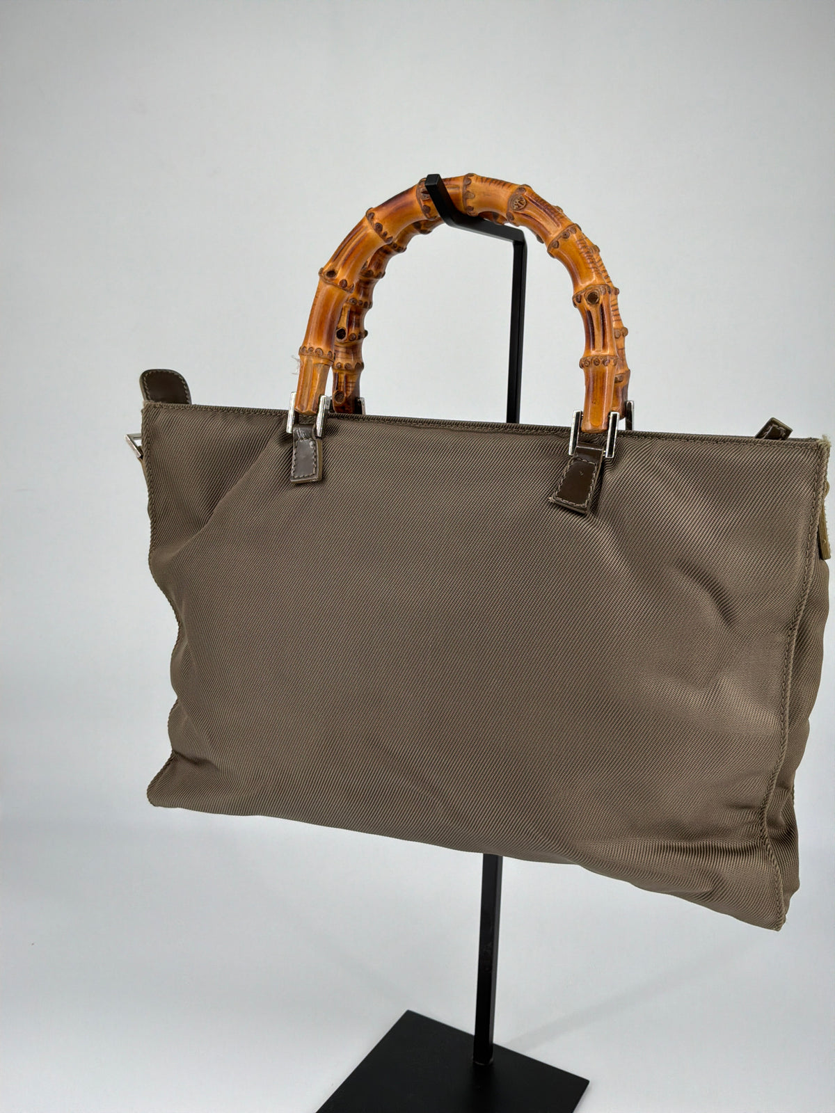 Gucci Bamboo Nylon Shoulder Bag – Vintage 1990s Tom Ford Era