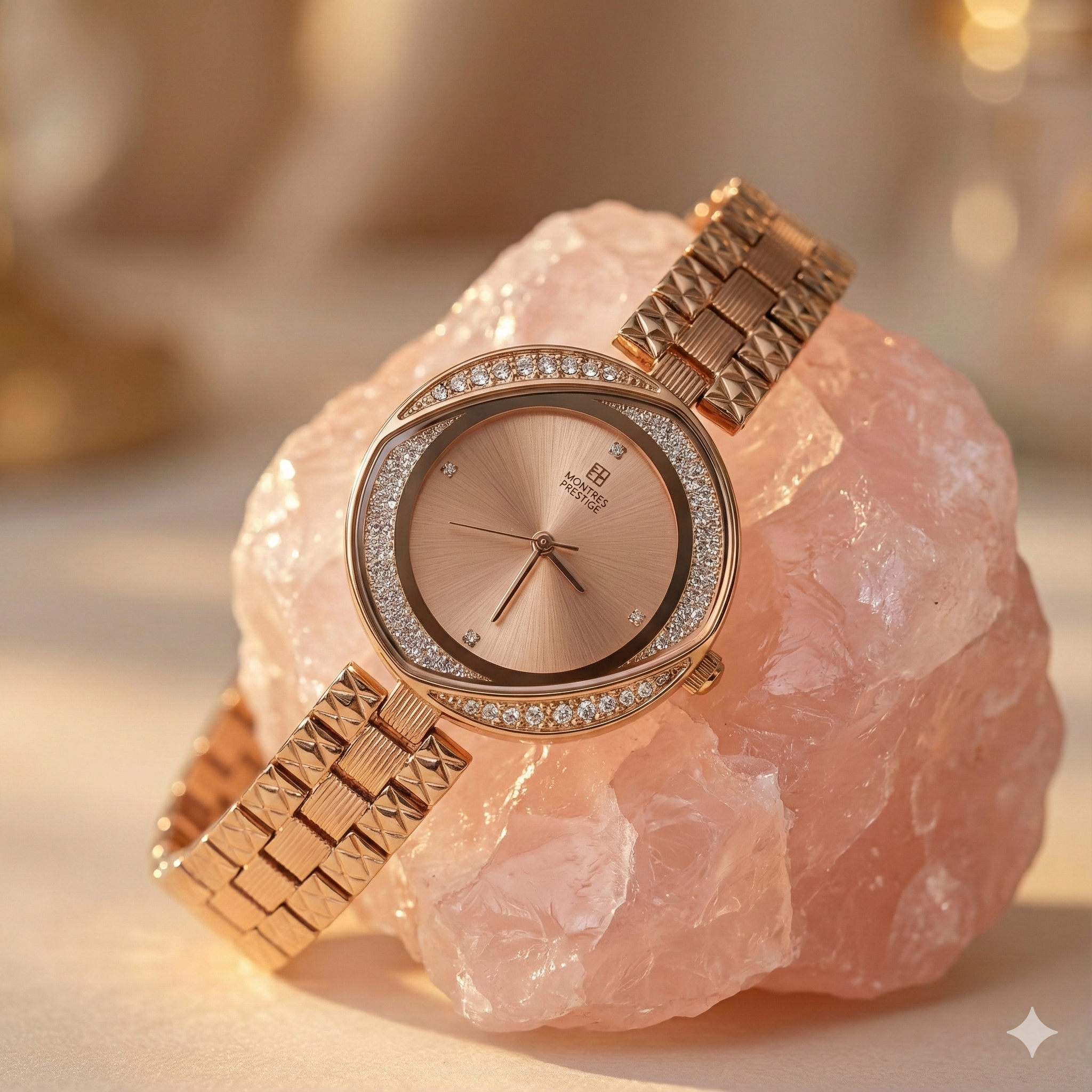 Montres Prestige MPW-0220 Rose Gold-Tone 30mm Spiral Dial Women's Watch NIB