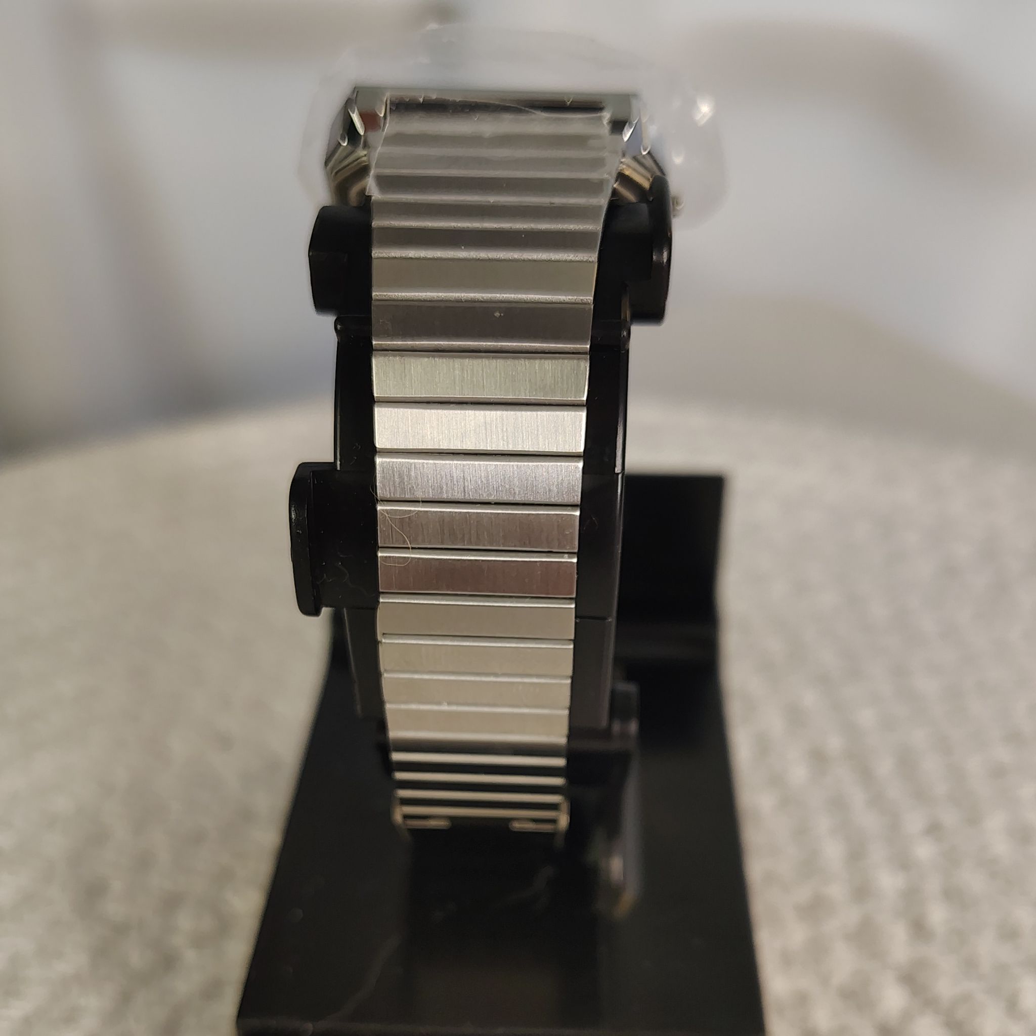 Casio Vintage Ana-Digi Watch | Brand New | Silver Stainless Steel & White Grid Dial