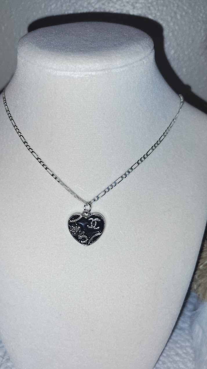 Chanel Heart Pendant Necklace Upcycled