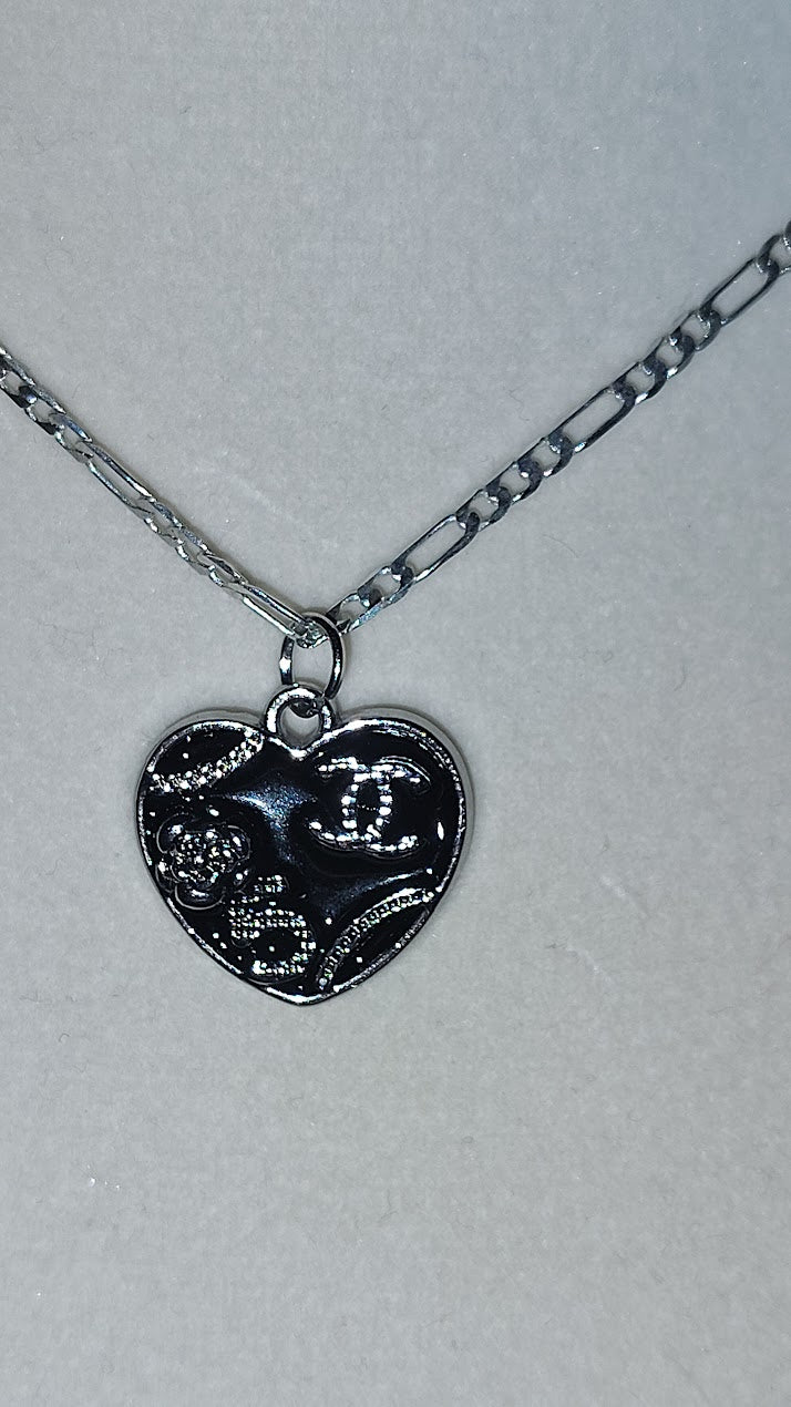Chanel Heart Pendant Necklace Upcycled