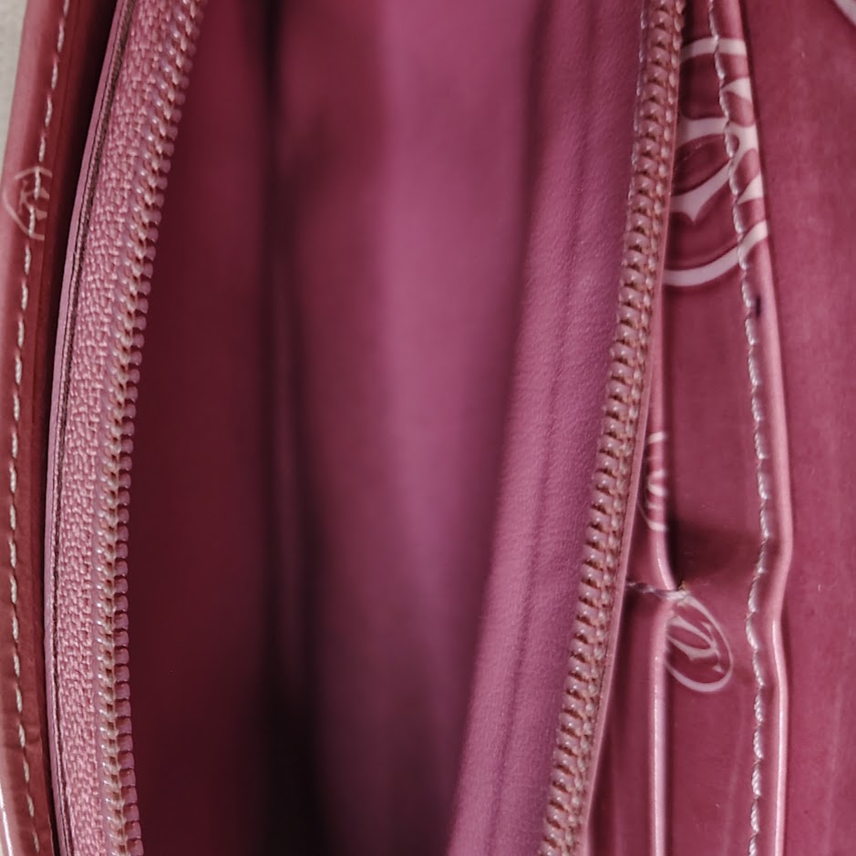 Cartier Happy Birthday Pink Patent Leather Continental Wallet Original COA Card