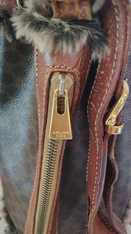 Celine Macadam Drawstring Bucket Bag Upcycled Vintage