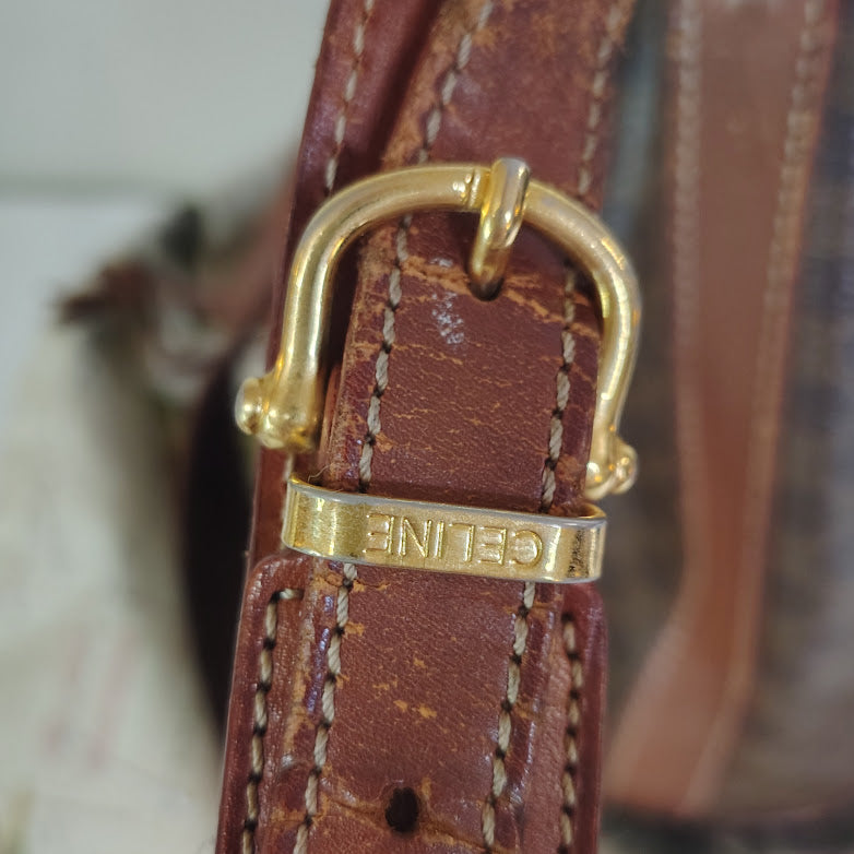 Celine Macadam Drawstring Bucket Bag Upcycled Vintage