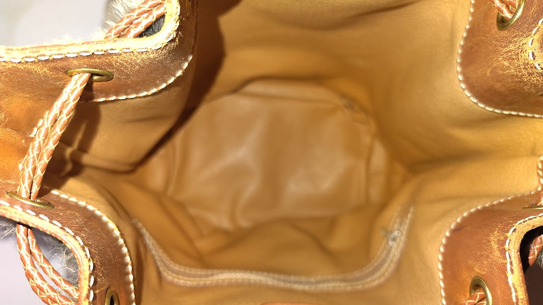 Celine Macadam Drawstring Bucket Bag Upcycled Vintage