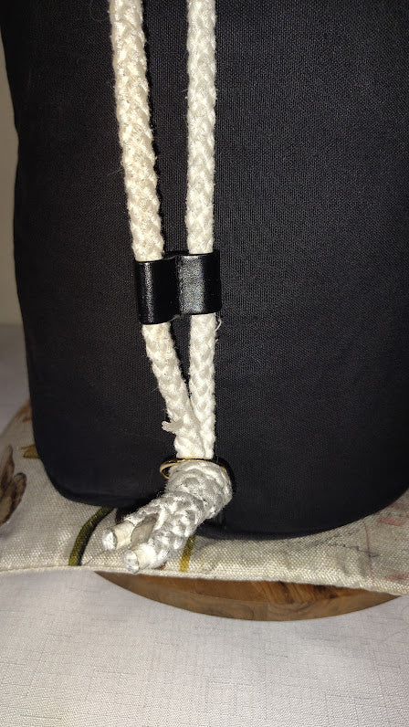 Chanel black canvas drawstring bag