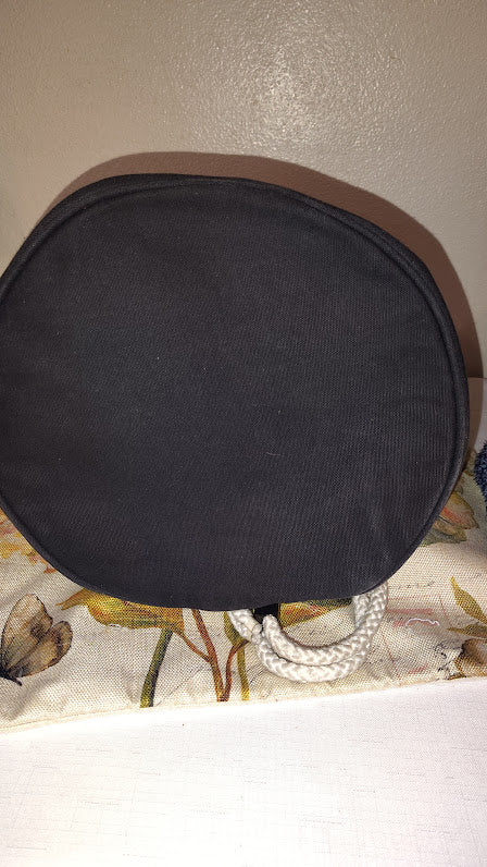 Chanel black canvas drawstring bag