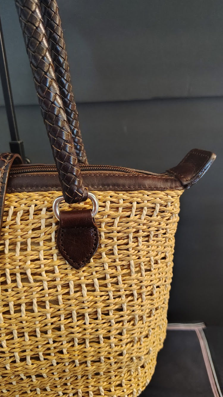Brighton Straw Tote Bag with Heart Details – Pre-Owned