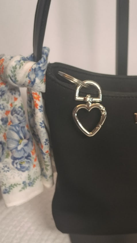 Nine West Black Crossbody Shoulder Bag with Heart Charm - Mini