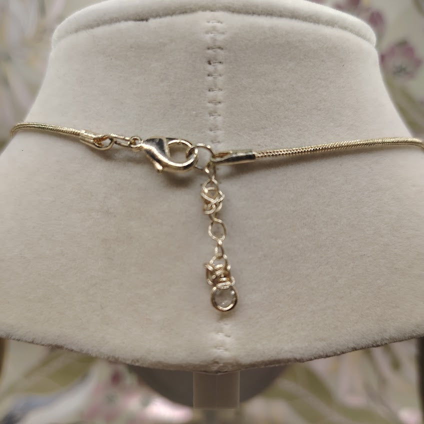 Dainty Gold Tone Padlock Pendant Necklace Minimalist Polished Snake Chain #12