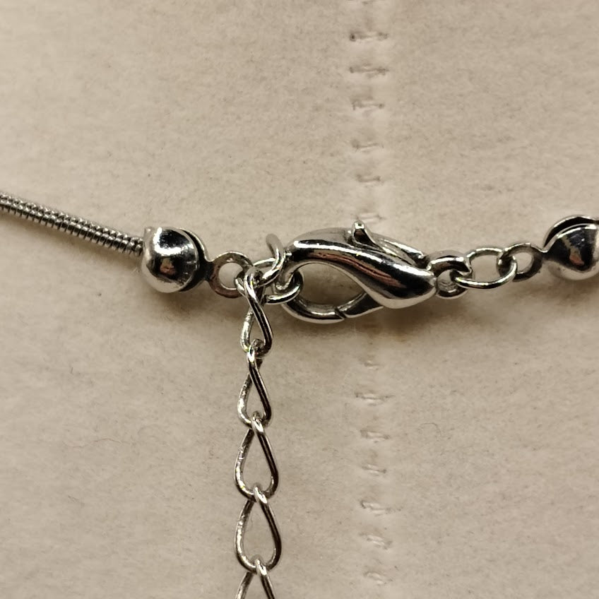 Vintage Southwestern Style Silver Tone Mosaic Pendant Necklace Turquoise Coral Color#16