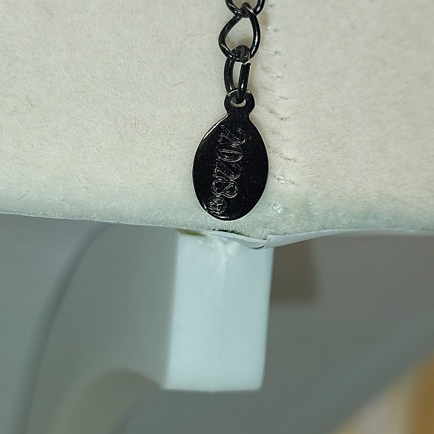 2028 Vintage Black Faceted Beaded Drop Necklace Gunmetal Tone 16" Adjustable#18