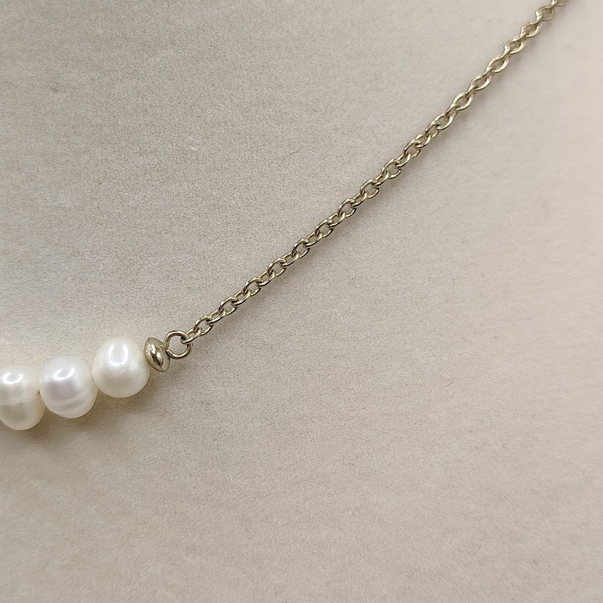 Park Lane Gold Tone Freshwater Pearl Station Necklace Adjustable 16-19"#25