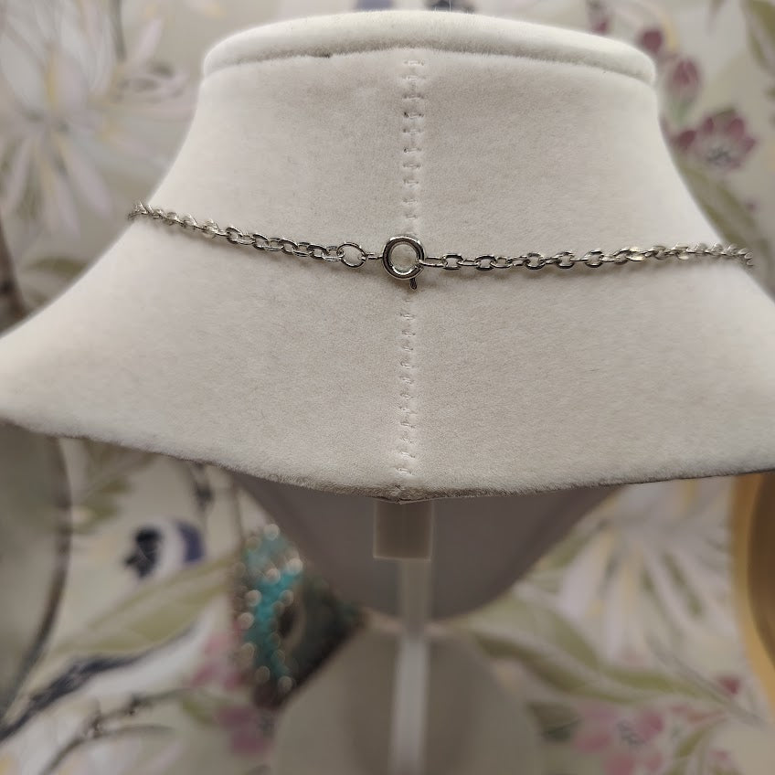 Artisan Silver-Tone Safety Pin Statement Necklace Turquoise Bead Tiered Sunburst #29