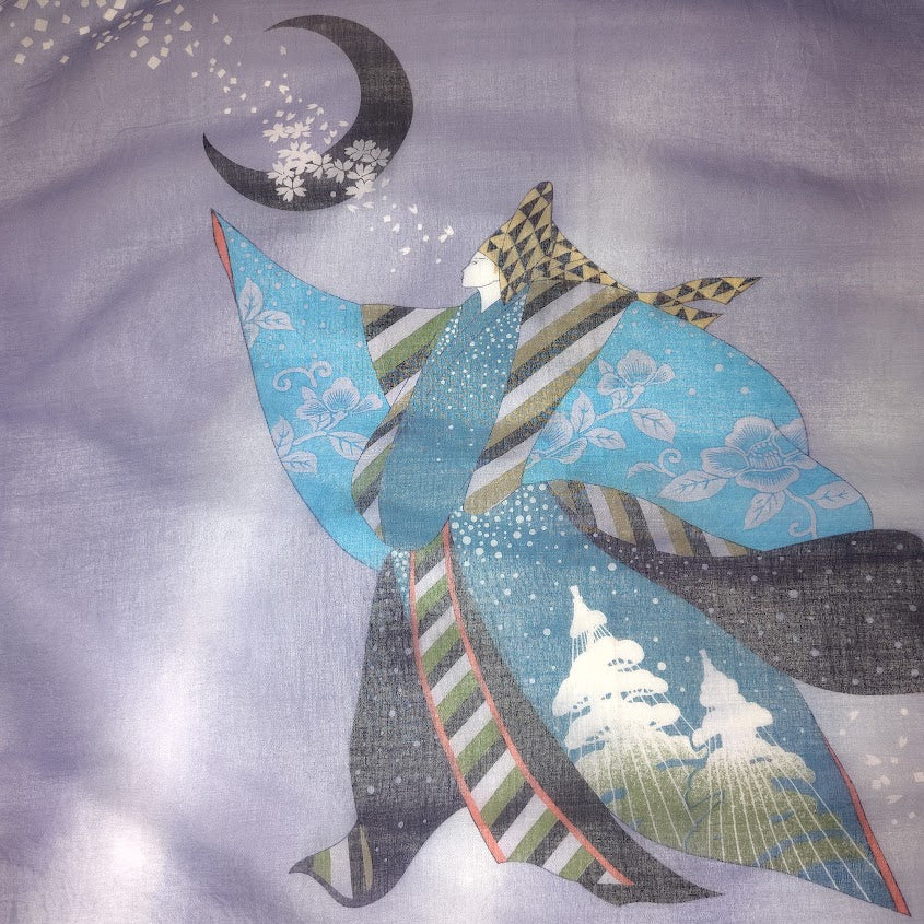 Vintage Yuki Torii Cotton Handkerchief / Scarf – 24” Square – Made in Japan #153