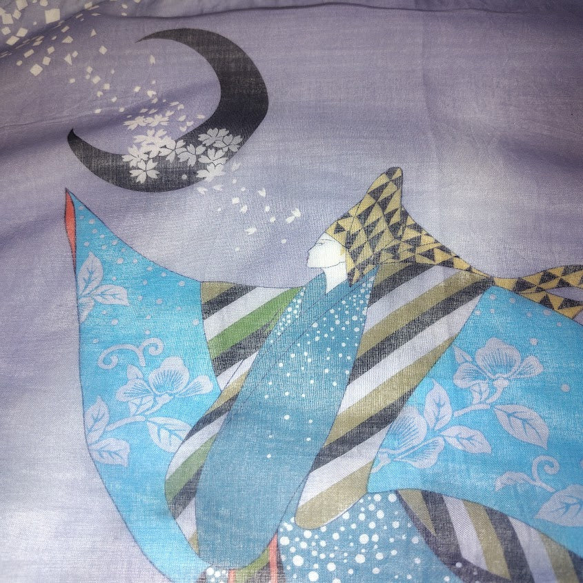 Vintage Yuki Torii Cotton Handkerchief / Scarf – 24” Square – Made in Japan #153