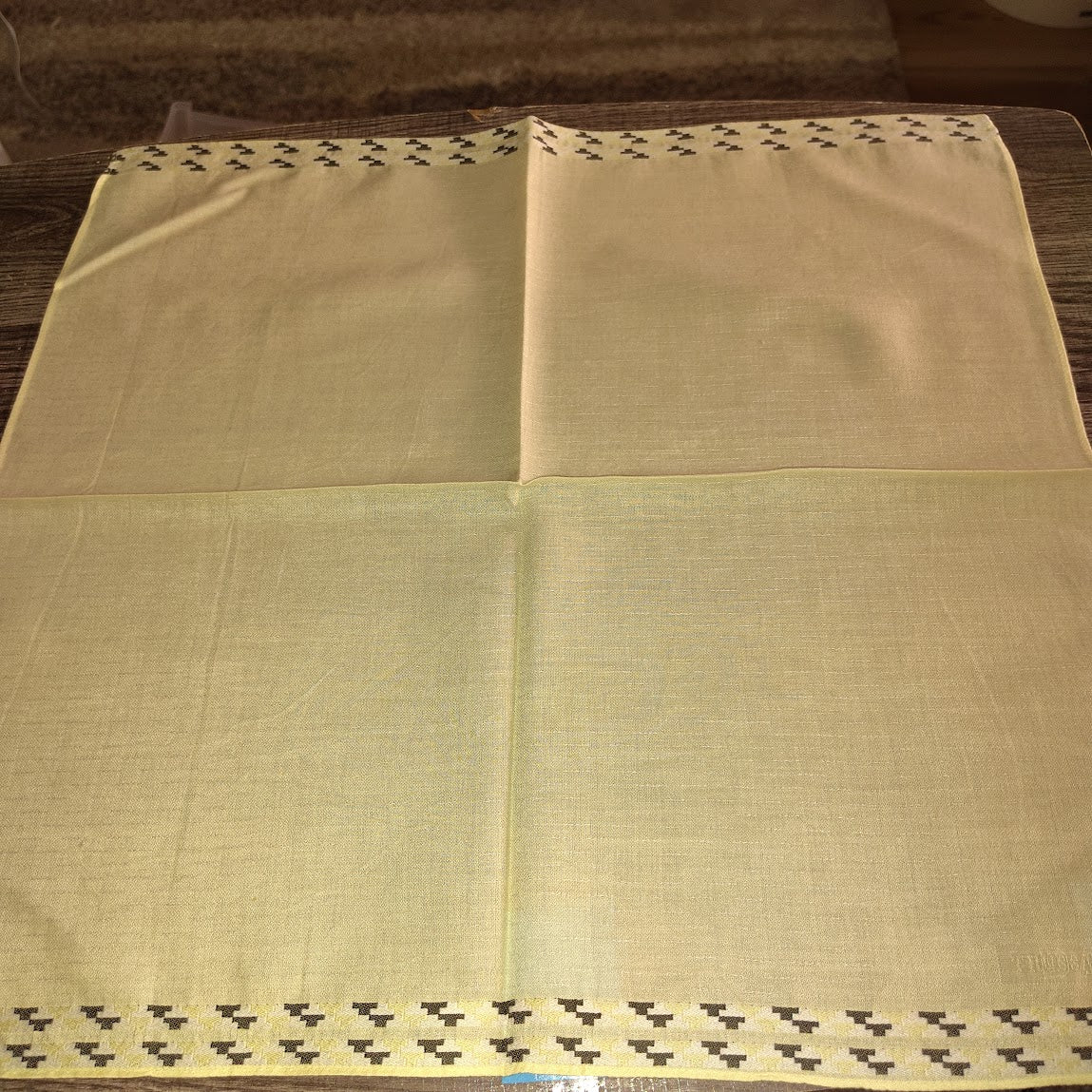 Vintage cotton scarf light yellow