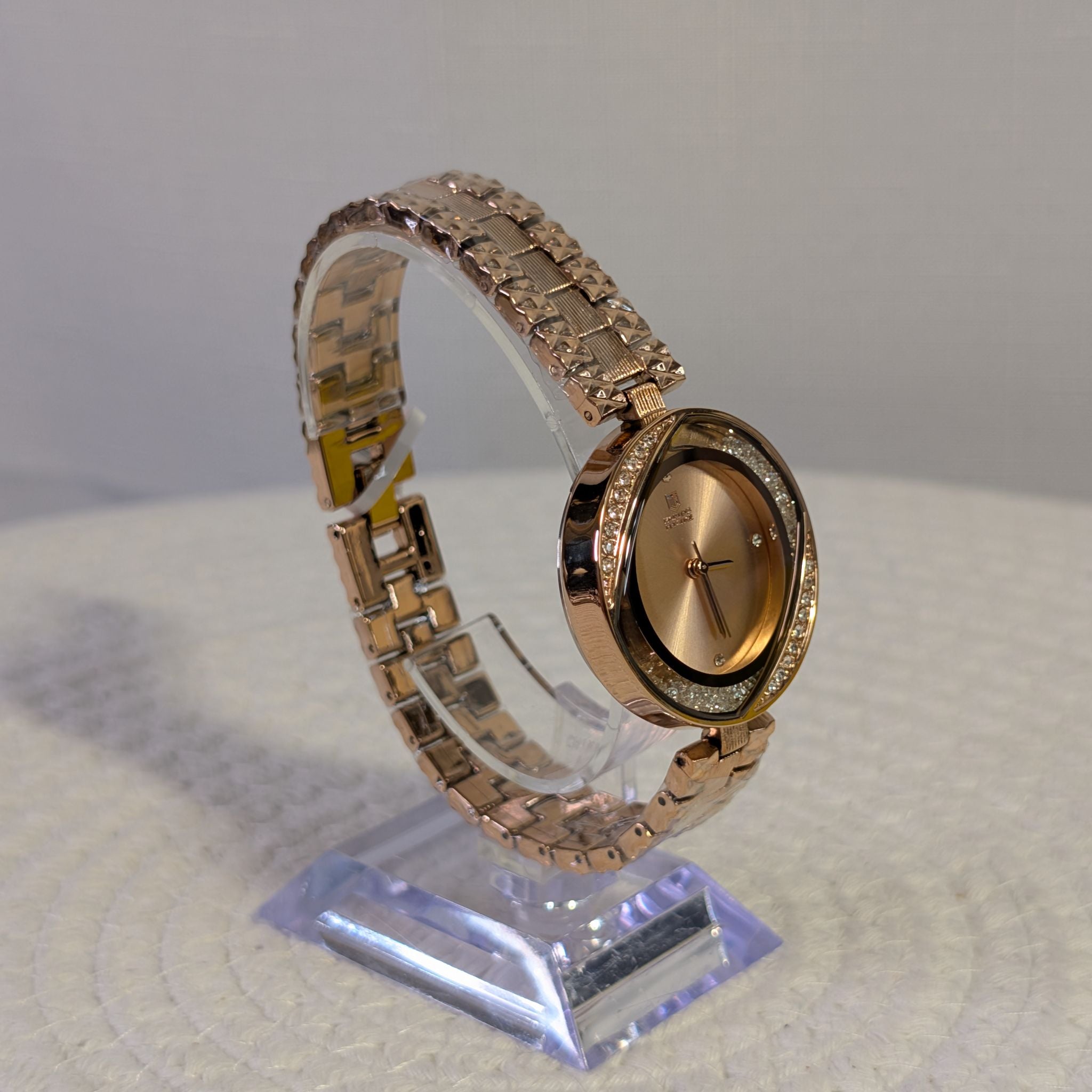 Montres Prestige MPW-0220 Rose Gold-Tone 30mm Spiral Dial Women's Watch NIB