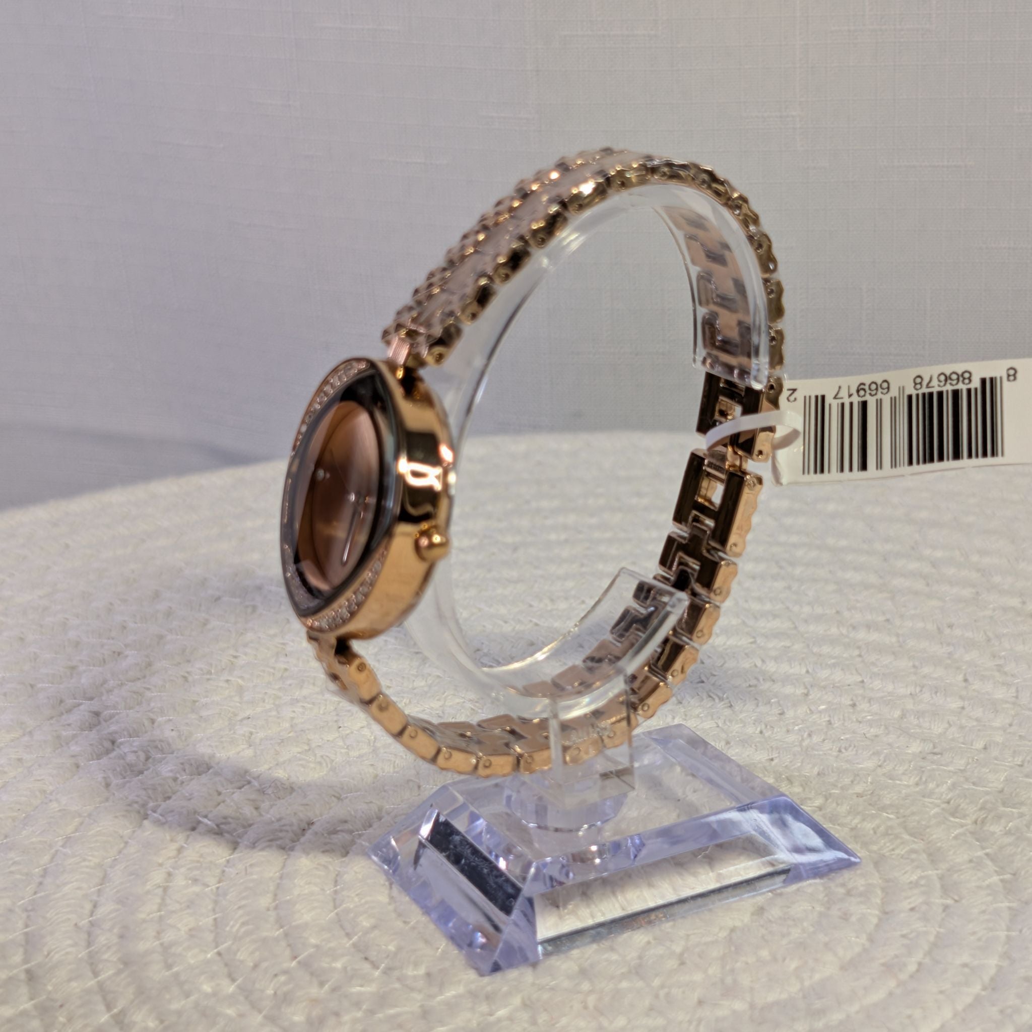 Montres Prestige MPW-0220 Rose Gold-Tone 30mm Spiral Dial Women's Watch NIB