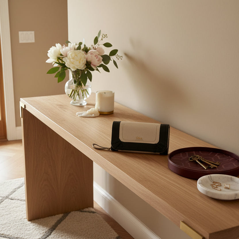 Chloe Alphabet Long Wallet | Pre-Loved | Classic Black with Pearlescent Contrast