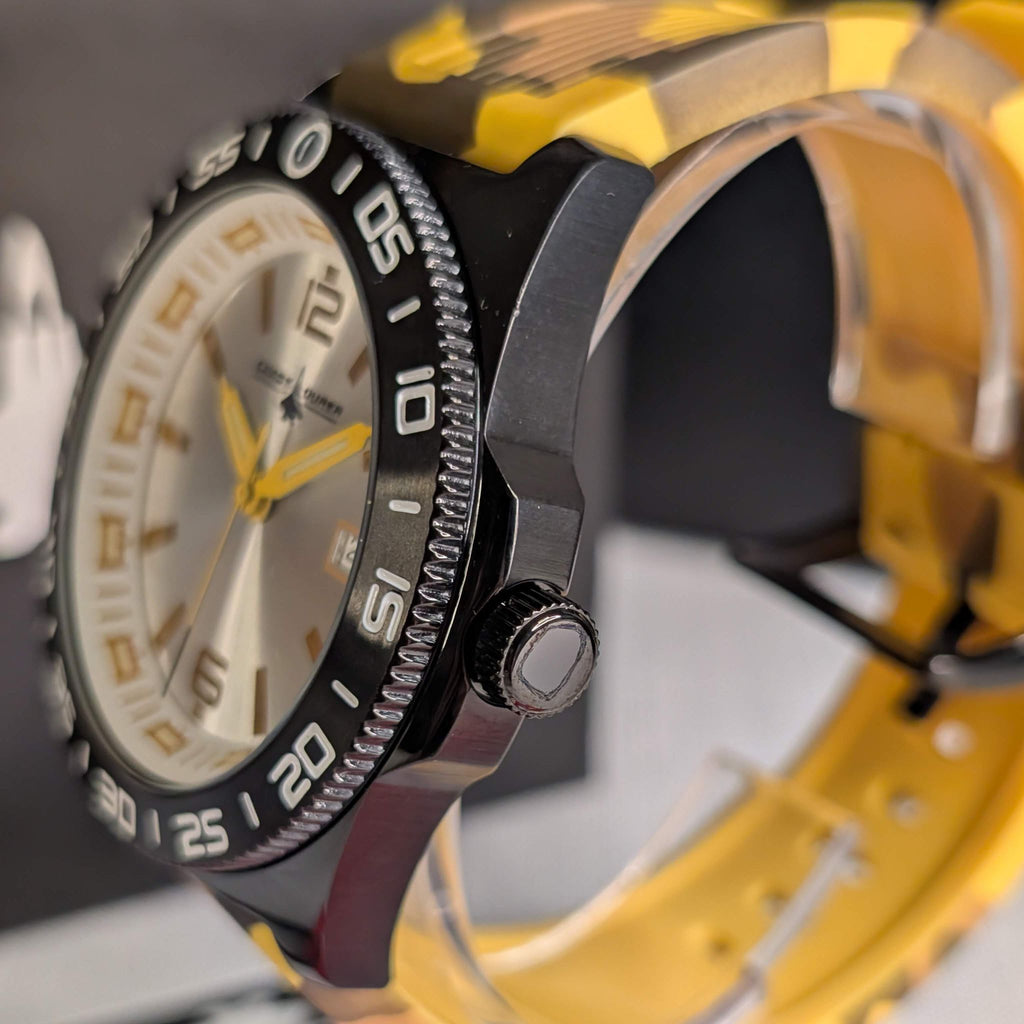 Chase-Durer CDW-0173 Men's 45mm Yellow Camouflage Silicone Tactical Watch NEW