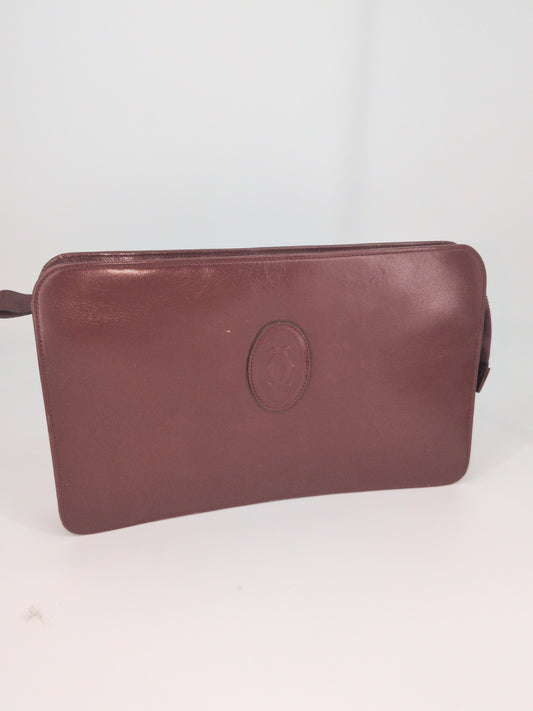 Must de Cartier Clutch / Pouch – Vintage Bordeaux Leather